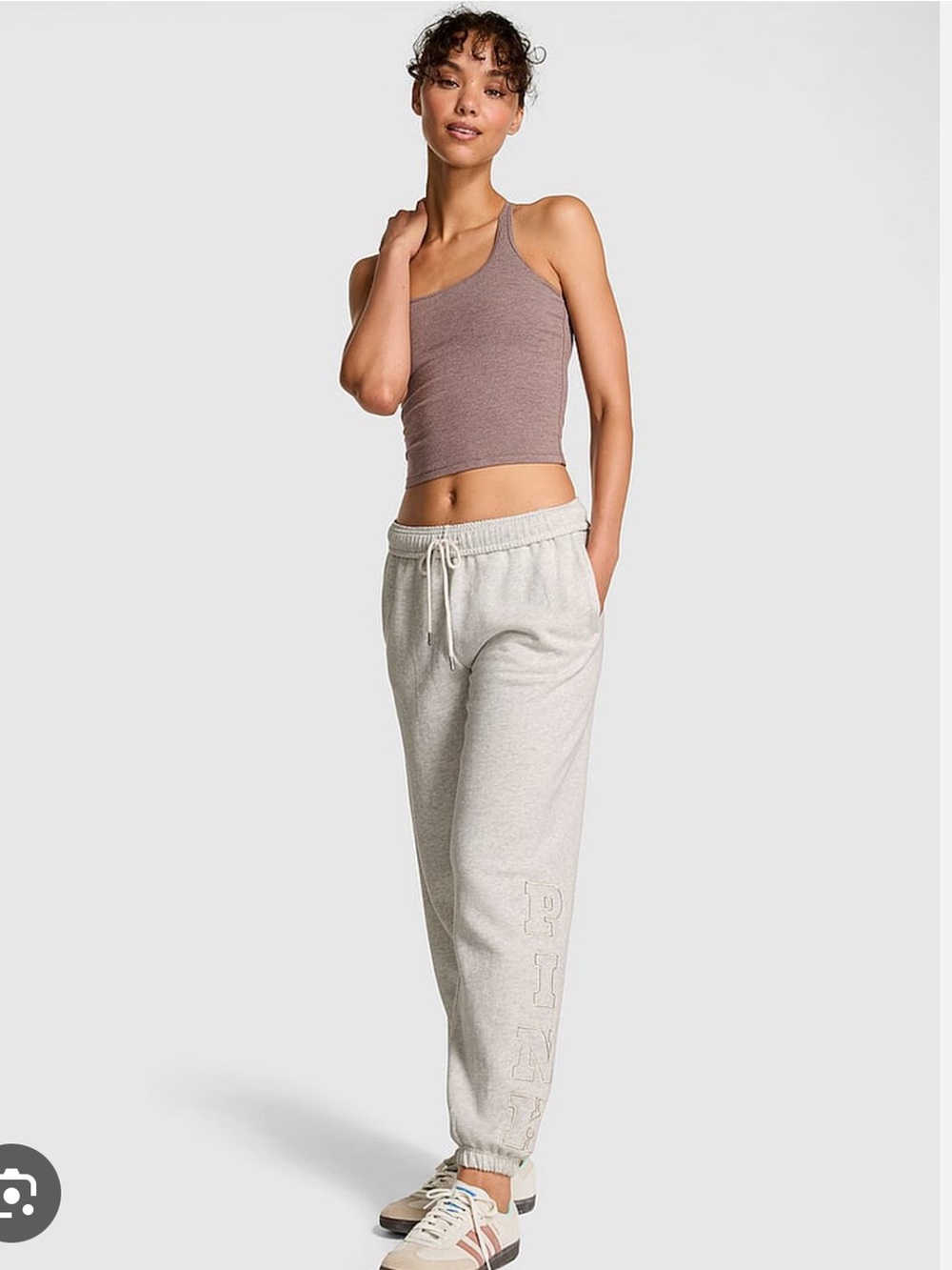 PINK Campus Fleece Sweatpants VS Snow Heather Angelina